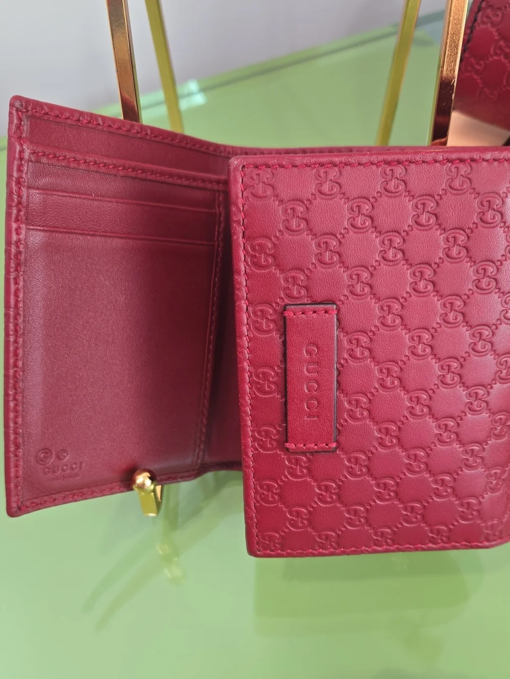 Gucci Guccisima Burgundy Red Mini Shoulder Bag with Tassel and Wallet
